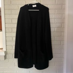 Old Navy Large Fuzzy Thick Black Long Cardigan, open front